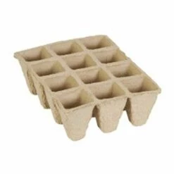 BATTLE Plantawa Pack 6 Unités Pépinières Biodégradables 12 Cellules 16 X 12 X 6h Cm Brun Clair