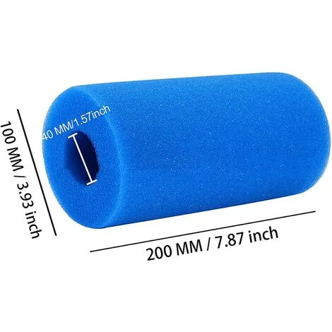 Filtre De Piscine En Mousse Éponge Filtrante, Mousse Pour Filtre Piscine, 10*20cm Fontainebleau 2 Pièces 4 Filtre De Piscine En Mousse Éponge Filtrante, Mousse Pour Filtre Piscine, 10*20cm Fontainebleau 2 Pièces – Image 2