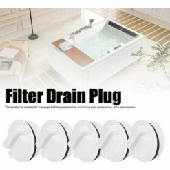 5 Pièces Bouchon De Piscine Filetage De 1,5 Pouce Ligne De Retour De Piscine Bouchon De Vidange De Filtre D'hiver Avec Joint Torique -Macaron -Pièce détachée de piscine Soldes 54892511 3