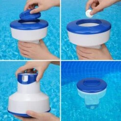 ALMI 7 Pouces Distributeur Flottant Pour Piscine, Diffuseur De Chlore, Diffuseur Flottant Piscine Tablette Chlore Piscine Diffuseur Flotteur Chimique Piscine Pour Nettoyage Piscines Ou Hot Tubs Spa -Pièce détachée de piscine Soldes 55343918 4