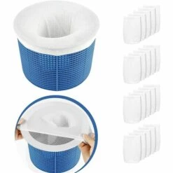 ALMI Pool Skimmer Socks, Lot De 20 Chaussettes Skimmer Piscine, Skimmer Réutilisable Et Super Élastique Pour Panier De Skimmer, De Pompe, Piscine, Spa