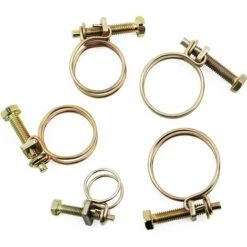 ALMI 50 PCS Réglable Double Fil Tuyaux Clips Clamp 5Size Acier Fil Tube Tuyau Pince Vis Assortiment Kit -Pièce détachée de piscine Soldes 55343921 4