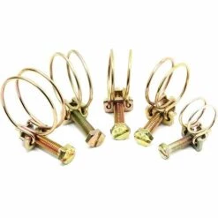 ALMI 50 PCS Réglable Double Fil Tuyaux Clips Clamp 5Size Acier Fil Tube Tuyau Pince Vis Assortiment Kit -Pièce détachée de piscine Soldes 55343921 5