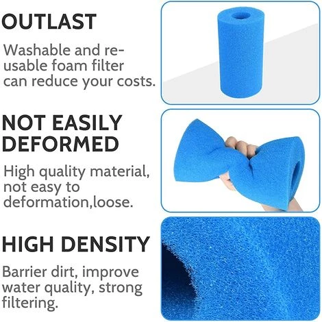 ALMI Éponge Filtrante Type A,Filtre De Piscine En Mousse,Filtre Éponge Cartouche,Mousse Pour Filtre Piscine Reutilisable,Filtre Spa Reutilisable (4pièces) 5 ALMI Éponge Filtrante Type A,Filtre De Piscine En Mousse,Filtre Éponge Cartouche,Mousse Pour Filtre Piscine Reutilisable,Filtre Spa Reutilisable (4pièces) – Image 3