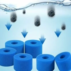 ALMI Éponge Filtrante Type A, Lot De 4 Filtres De Piscine, Filtre Éponge Cartouche, Mousse Pour Filtre Piscine, Réutilisables Et Lavables, Pour Spa, Piscine -Pièce détachée de piscine Soldes 55343927 4