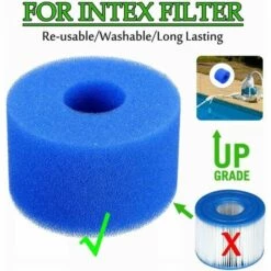 ALMI Lot De 2 Cartouches De Filtre En Mousse Réutilisables Pour Piscine Type Intex S1 -Pièce détachée de piscine Soldes 55343929 4