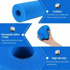 ALMI Filtre De Piscine En Mousse, Éponge Filtrante Type A, Éponge En Mousse De Rechange Pour Filtre De Piscine, Filtre Piscine Lavable, Filtre Éponge Cartouche, Filtre Spa Intex Reutilisable, 2 Pièces -Pièce détachée de piscine Soldes 55343932 3