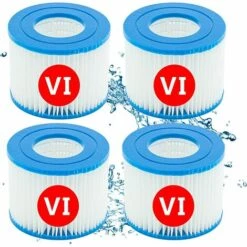 ALMI Cartouche Filtrantes Pour Piscine Type VI Pour Bestway 58323, Pour Lay-Z-Spa, Pour Monaco, Pour Miami, Pour Vegas (Lot De 4)