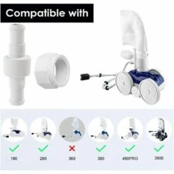 SUPERMARKET Piscine Nettoyeur Tuyau Pivotant Remplacer Le Kit Remplacement, Remplacement Du Tuyau Pièce De Rechange D20 D15 Pour Zodiac Polaris 180, 280, 380, 480 Piscine Nettoyant Piscine Roulement,Superma,blanc -Pièce détachée de piscine Soldes 55490055 4