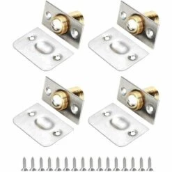 TANABATA 4Pcs Loqueteau à Bille Pour Porte En Acier Inoxydable，Réglable Roller Ball Meubles Loquet De Porte， Pour Garde-manger, Placard, Cuisine