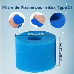 TANABATA Cartouches De Filtre Type S1 Pour Intex 29001 E Pure Spa, Éponge Filtrante Type S1,Filtre En Mousse à Cartouche éponge Lavable Pour Piscines,Jardin Extérieur.(8) -Pièce détachée de piscine Soldes 55504960 3