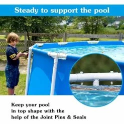 TANABATA 12 Pièces Broches De Joint De Piscine En Plastique Et Joints Broches De Connecteur De Piscine Pour Cadre En Métal Rond Joints De Piscine En Caoutchouc Pièces De Rechange -Pièce détachée de piscine Soldes 58461601 4