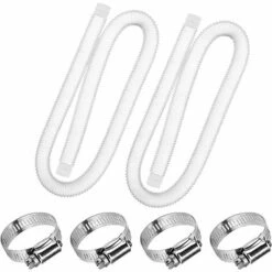 TANABATA Tuyau De Rechange Pour Piscine De 1,25 Po De Diamètre Pour Piscines Hors Terre, Piscine Avec Pince Métallique Pour Pompe De Filtre Ou Tuyaux De 3,2 Cm - 1,5 Mètre De Long (Paquet De 2)