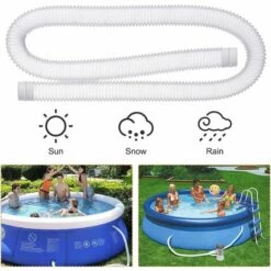 TANABATA Tuyau De Rechange Pour Piscine De 1,25 Po De Diamètre Pour Piscines Hors Terre, Piscine Avec Pince Métallique Pour Pompe De Filtre Ou Tuyaux De 3,2 Cm - 1,5 Mètre De Long (Paquet De 2) -Pièce détachée de piscine Soldes 58461652 5