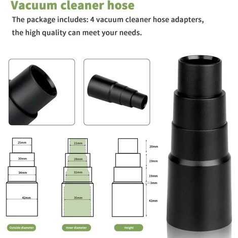 TANABATA Adaptateur Tuyau Aspirateur, 4 Pièces Connecteur De Tuyau D'aspirateur Adaptateur Aspirateur Réducteur, Tuyau Aspirateur Pour Aspirateurs, Pour Aspirateur Ponceuse Scie Sauteuse Perceuse D'établi 4 TANABATA Adaptateur Tuyau Aspirateur, 4 Pièces Connecteur De Tuyau D'aspirateur Adaptateur Aspirateur Réducteur, Tuyau Aspirateur Pour Aspirateurs, Pour Aspirateur Ponceuse Scie Sauteuse Perceuse D'établi – Image 2