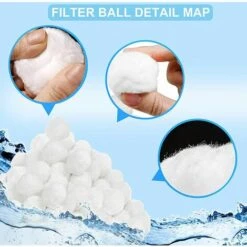 TANABATA Boules De Filtre De Piscine 700g Balles Filtrantes Alternative Pour 25 Kg De Sable, Filtrant Balles Média Filtre à Fibres Pour Piscine Filtres à Sable Filtrage De L'eau. -Pièce détachée de piscine Soldes 58510655 3