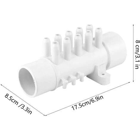TINOR Spa Collecteur, 1.5in 10mm 10 Port PVC Piscine Plomberie Collecteur Source Thermale Baignoire Piscine Spa Accessoires Résistant À La Corrosion Plus Durable 4 TINOR Spa Collecteur, 1.5in 10mm 10 Port PVC Piscine Plomberie Collecteur Source Thermale Baignoire Piscine Spa Accessoires Résistant À La Corrosion Plus Durable – Image 2