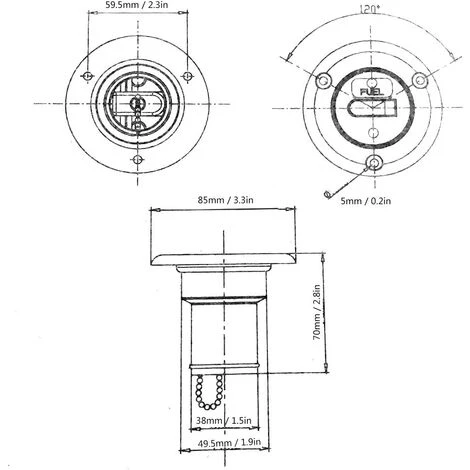 OUSUDELA Entrée D'eau - Bouchon De Remplissage D'entrée D'eau | Bride De Réservoir De Remplissage De Bouchon De Remplissage D'eau De Pont Pour Cessoire De Y Ht De RV Pour Bateau Marin De Tuyau De 1-1/2in 5 OUSUDELA Entrée D'eau - Bouchon De Remplissage D'entrée D'eau | Bride De Réservoir De Remplissage De Bouchon De Remplissage D'eau De Pont Pour Cessoire De Y Ht De RV Pour Bateau Marin De Tuyau De 1-1/2in – Image 3
