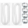 ALMI Tuyau De Rechange Pour Pompe De Piscine, Filtre De Piscine, Tuyau De Vidange, Tuyau D'eau Pour Parc, Spa, Aquarium, Piscine (double Tubes Blancs Et Quatre Boudes) -Pièce détachée de piscine Soldes 61243301 1