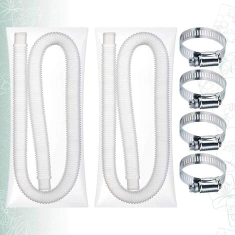 ALMI Tuyau De Rechange Pour Pompe De Piscine, Filtre De Piscine, Tuyau De Vidange, Tuyau D'eau Pour Parc, Spa, Aquarium, Piscine (double Tubes Blancs Et Quatre Boudes) 4 ALMI Tuyau De Rechange Pour Pompe De Piscine, Filtre De Piscine, Tuyau De Vidange, Tuyau D'eau Pour Parc, Spa, Aquarium, Piscine (double Tubes Blancs Et Quatre Boudes) – Image 2