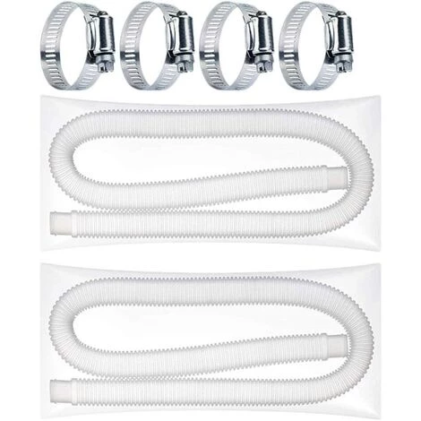 ALMI Tuyau De Rechange Pour Pompe De Piscine, Filtre De Piscine, Tuyau De Vidange, Tuyau D'eau Pour Parc, Spa, Aquarium, Piscine (double Tubes Blancs Et Quatre Boudes) 5 ALMI Tuyau De Rechange Pour Pompe De Piscine, Filtre De Piscine, Tuyau De Vidange, Tuyau D'eau Pour Parc, Spa, Aquarium, Piscine (double Tubes Blancs Et Quatre Boudes) – Image 3