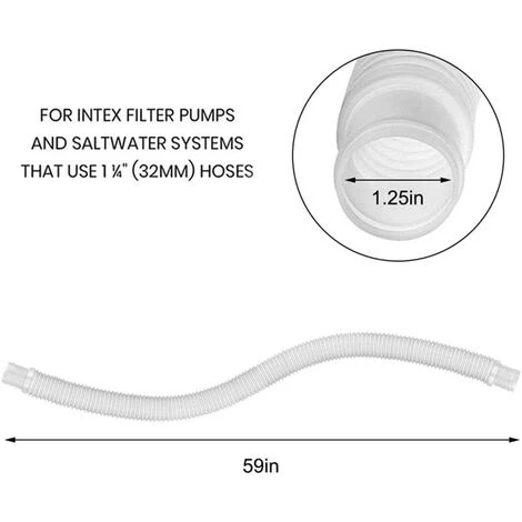 ALMI Tuyau De Rechange Pour Pompe De Piscine, Filtre De Piscine, Tuyau De Vidange, Tuyau D'eau Pour Parc, Spa, Aquarium, Piscine (double Tubes Blancs Et Quatre Boudes) 6 ALMI Tuyau De Rechange Pour Pompe De Piscine, Filtre De Piscine, Tuyau De Vidange, Tuyau D'eau Pour Parc, Spa, Aquarium, Piscine (double Tubes Blancs Et Quatre Boudes) – Image 4