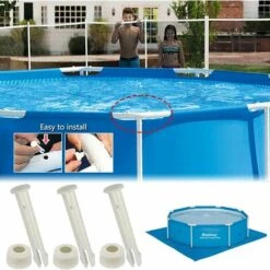 SLI-RES Goupilles En Plastique Pour Round Metal Frame Pools Pièces De Rechange Pour Joints De Piscine Pour Joints De Piscine,Remplacement De Pièces De Rechange Joint Pins 6cm/2.36in (Blanche) 12 Pièces，Lilaris -Pièce détachée de piscine Soldes 63567363 5