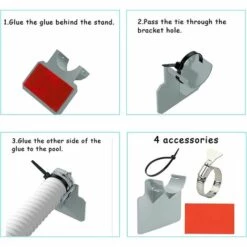 SLBRILLèRE Supports De Tuyau De Piscine,2 Pièces Support De Tuyau De Piscine,Support Pour Tuyau D'eau De Piscine,Supports De Tuyau Pour Piscine De 3,8CM,Upport De Tuyau De Piscine Pour Piscine Hors Sol (Gris) -Pièce détachée de piscine Soldes 64706954 5