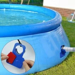 SLBRILLèRE 2Pcs Supports De Tuyau De Piscine En Plastique Support Pour Tuyau D'eau De Piscine Pour Piscine Hors Sol,avec 4 Colle Et 6 Serre-Câbles,Empêche Le Tuyau De Tomber Résistant Aux Ruptures(38mm) -Pièce détachée de piscine Soldes 64707083 4