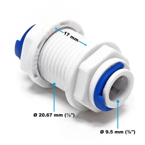WILTEC Naturewater 2 X 3/8Pouces 9.5mm 21mm Filetage Jaco Connecteur De Tuyau Osmose Inverse Robinet à Eau 4 WILTEC Naturewater 2 X 3/8Pouces 9.5mm 21mm Filetage Jaco Connecteur De Tuyau Osmose Inverse Robinet à Eau – Image 2