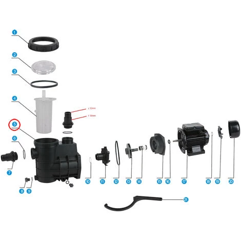 SunSun Pièces Détachées Pompe De Piscine HZS-200/300 Corps De Pompe Permet 4 SunSun Pièces Détachées Pompe De Piscine HZS-200/300 Corps De Pompe Permet – Image 2
