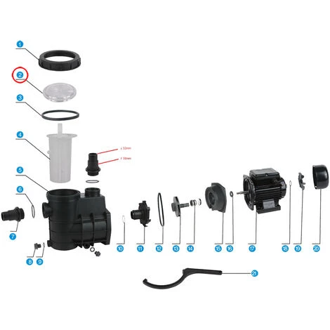 SunSun Pièces Détachées Pompe De Piscine HZS-200/300 Transparent Couvercle Du Filtre 4 SunSun Pièces Détachées Pompe De Piscine HZS-200/300 Transparent Couvercle Du Filtre – Image 2